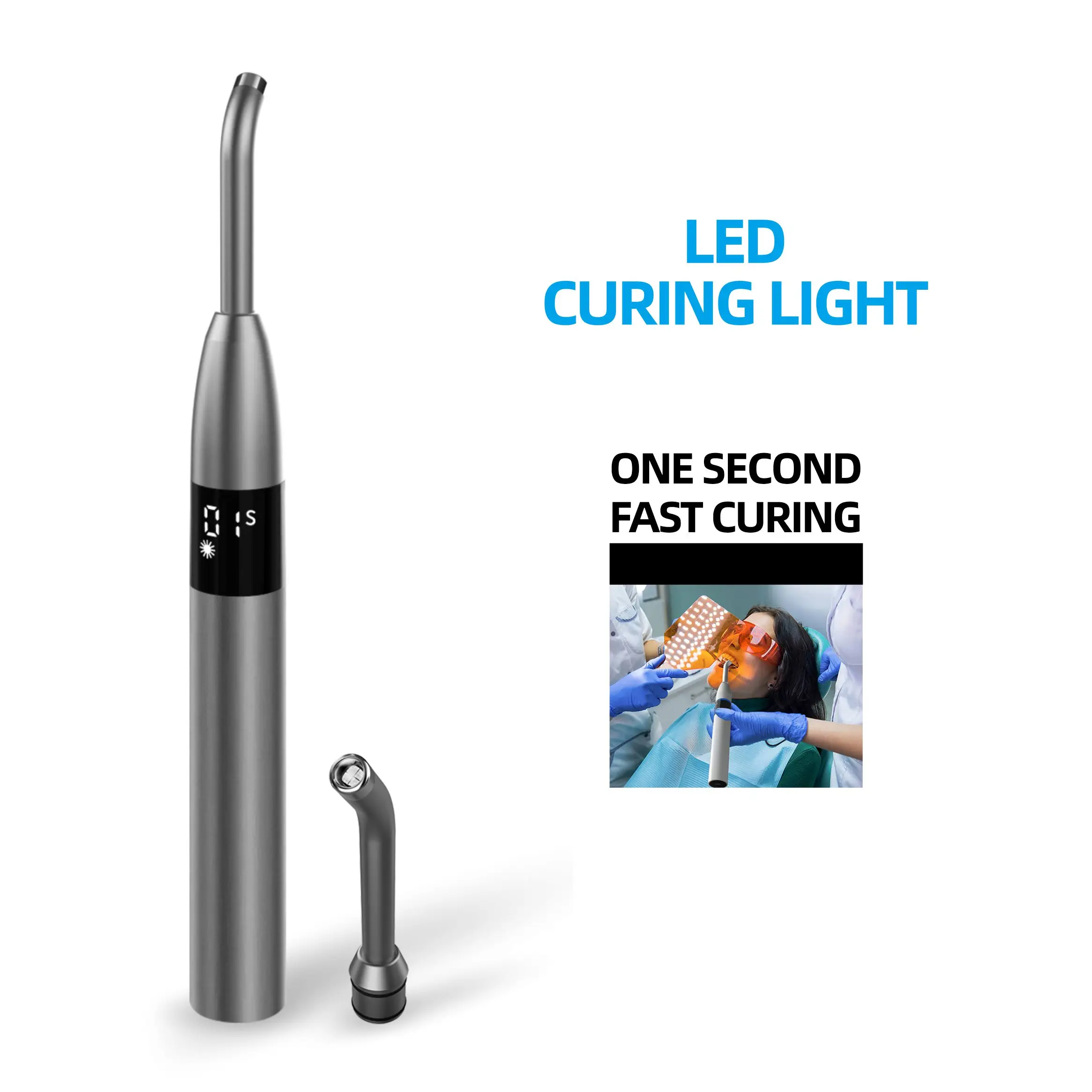 Dental Intelligent Light Curing Lamp High Light Exposure 4000mw/Cm2 Filling Tool Led Resin Curing Machine For Dental