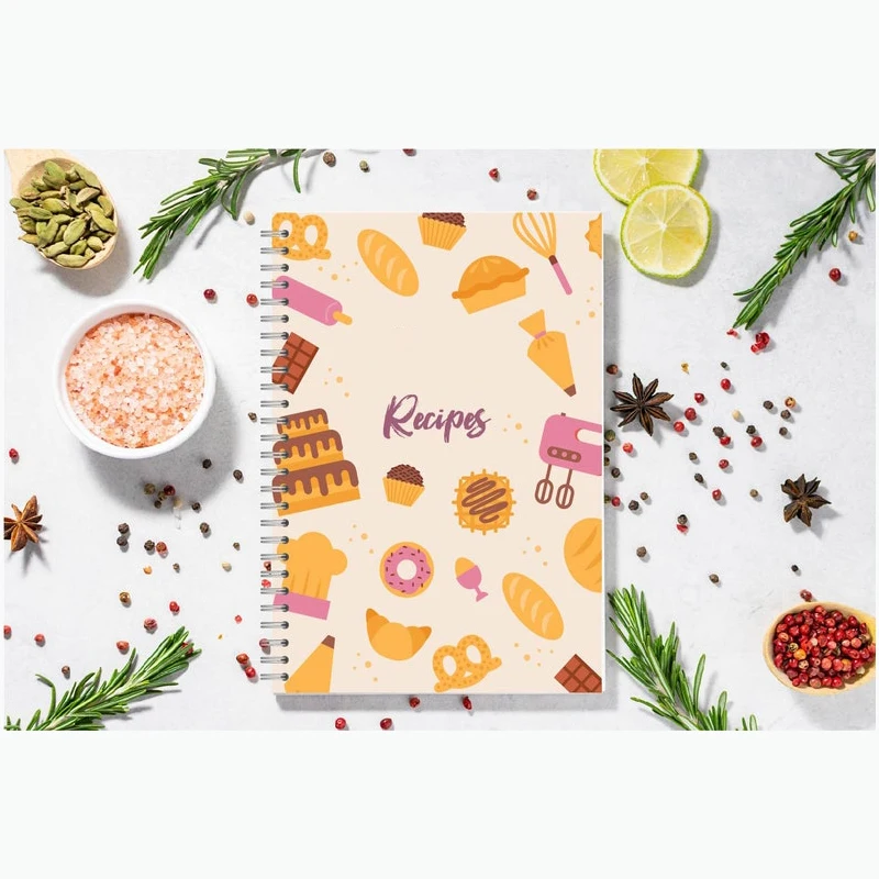 100 Page Empty Notebook Family Recipe Journal Hardcover Thick Paper Do-it-yourself cookbook Blank Recipe Book