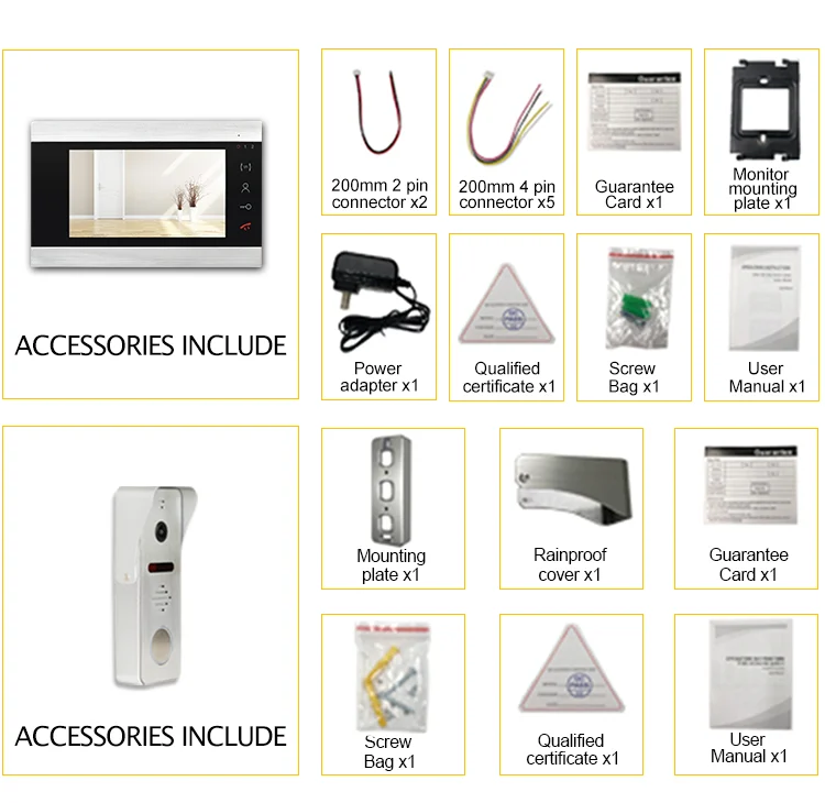 High Quality Push Button Switches Ding Dong Door Bell cctv Doorbell Camera Video Door Phone For Villas