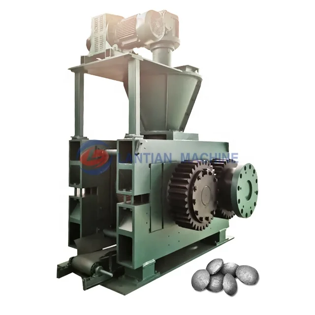 Fluorgypsum plant ash silicon carbide ball press machine double rollers briquette ball maker machine