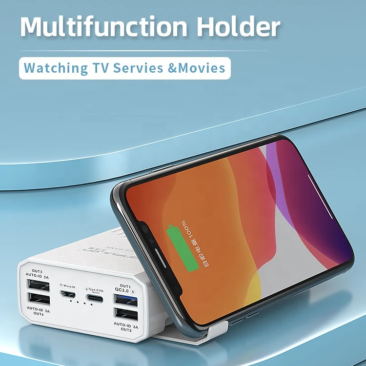  Портативное зарядное устройство Konfulon для мобильных устройств QC 3 0 PD со светодиодным дисплеем 40000 мАч портативный аккумулятор