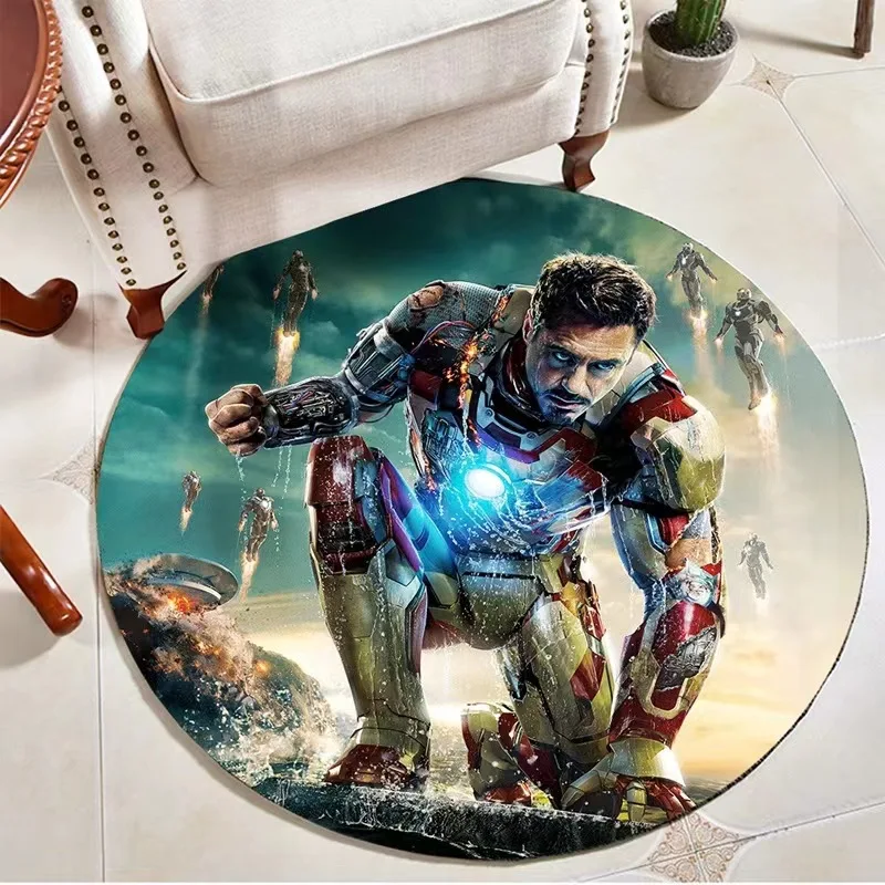 Marvel cartoon floor mat custom circular carpet sofa coffee table floor mat manufacturers direct sales