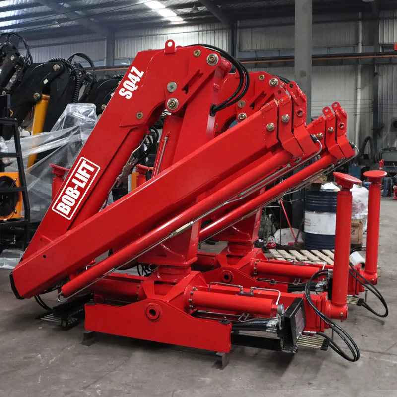 4t China manufactured foldable crane lorry truck folded cargo truck mounted crane new lorry crane