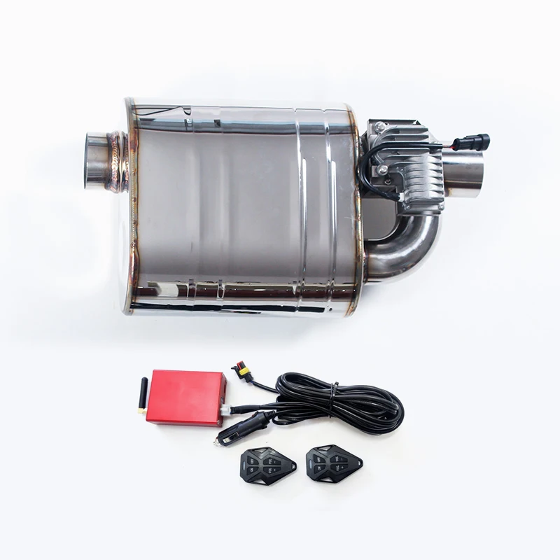 H type auto electric universal valvetronic 1 inlet 1 outlet left side valve muffler car exhaust silencer 4 keys new remote