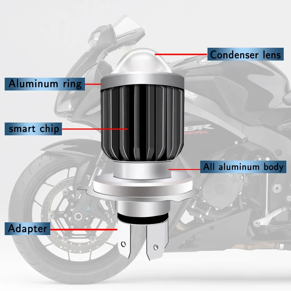  10000Lm H4 LED Moto H6 BA20D светодиодные лампы для фар мотоцикла объектив Белый Желтый Hi Lo лампа аксессуары скутеров противотуманные фары