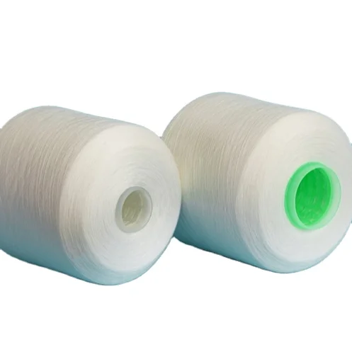 High Tenacity 100% Polyester Poly Poly Core Spun Yarn Sewing Thread raw white