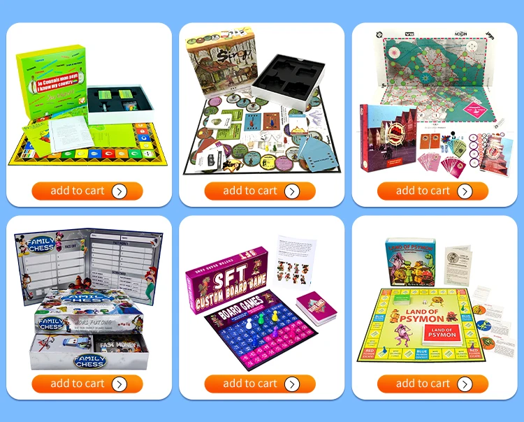 New Design Printing Custom  Embossed Paper board game Card