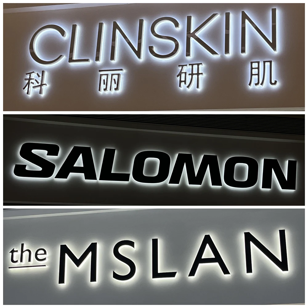 Custom 3D Led Illuminated Backlit Sign Letter Channel Light Logo Office Door Sign Acrylic Signage Metal Outdoor Business Signs