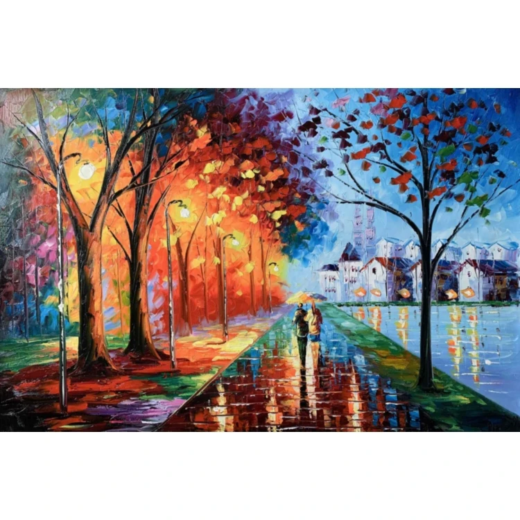 Forest landscape oil painting