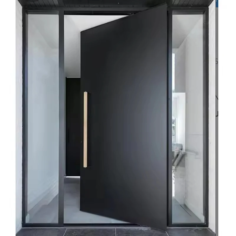 Modern Luxury Entrance Door External Main Bulletproof Casting Security Aluminum Security Door Solid Wood Front Door