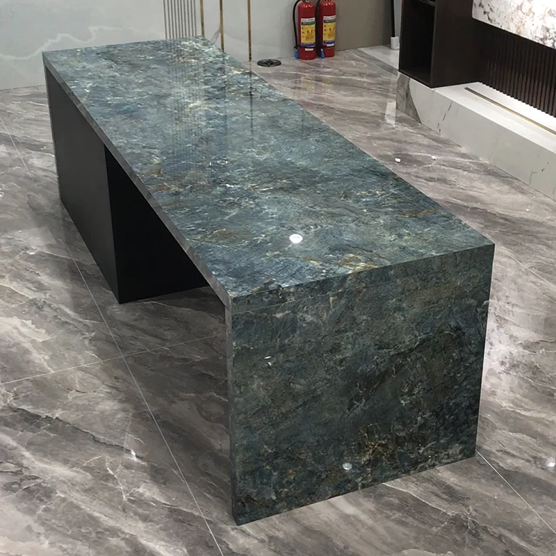 Price composite marble table top semi precious blue agate stone slabs
