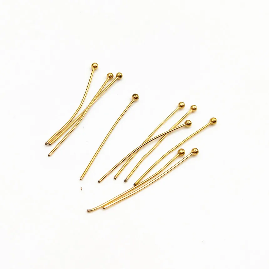 Stainless Steel Vacuum Plated 18K Gold Flat Head Needle Beading Needle 9 Word Needle DIY Jewelry Accessories