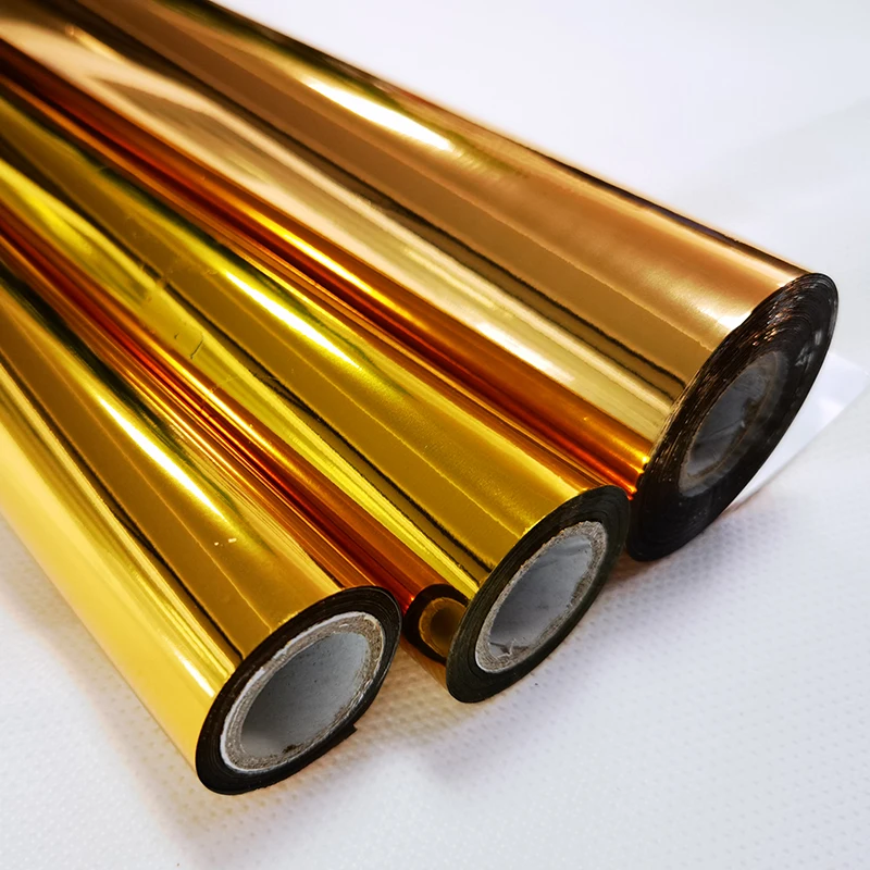 PET metalized gold & silver Foil thermal laminating film lamination roll for packaging industry carton packaging
