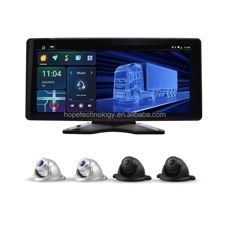 Truck HD 360 Degree Bird View Mini Panoramic Camera DVR 10.36 inch Android OS 4G GPS WIFI Car DVR