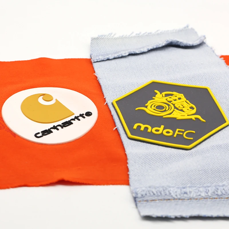 High Quality Shield Shape Rubber Heat Transfer Label Garment Patch Custom Round Silicone Rubber Patches