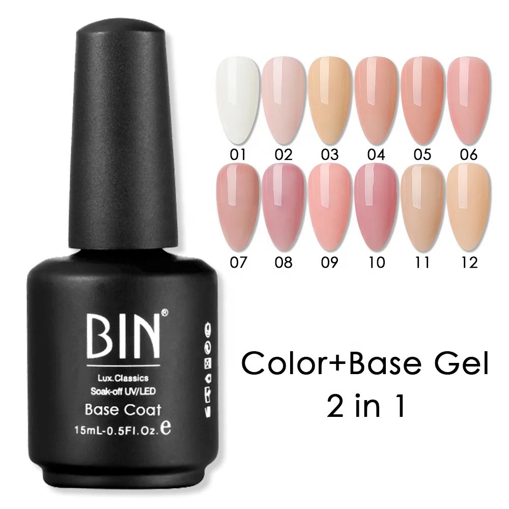 BIN Fashion Style Color Rubber Base for Nails 1 Kg Macaron 2 in High Viscosity Soak Off
