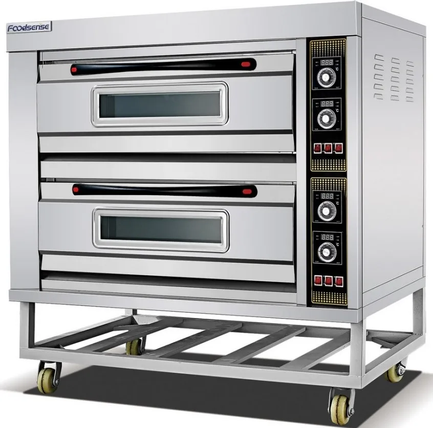 Baking Oven Freestanding 2 Deck 2 tray Industrial Standing Natural Electric Oven For Bread Baking Kitchen