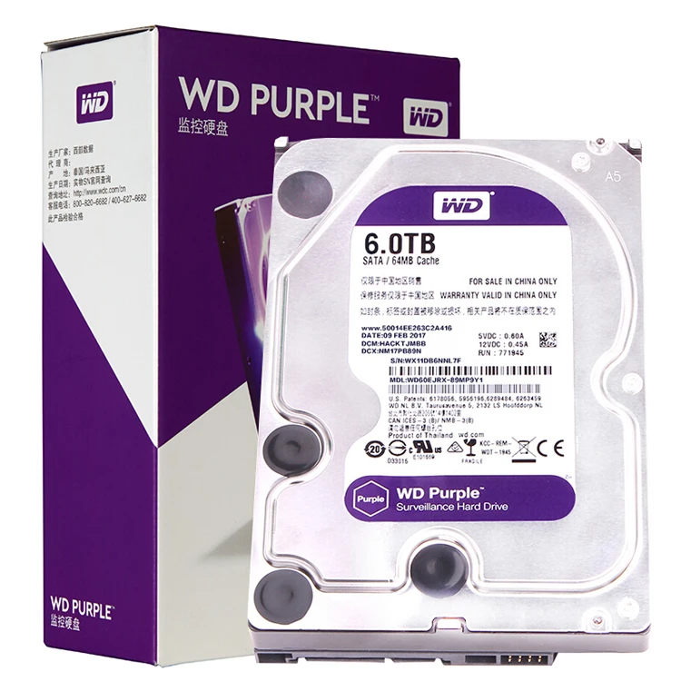  Жесткий диск фиолетовый жесткий безопасность DVR NVR 3 5 дюйма WD60PURX 6