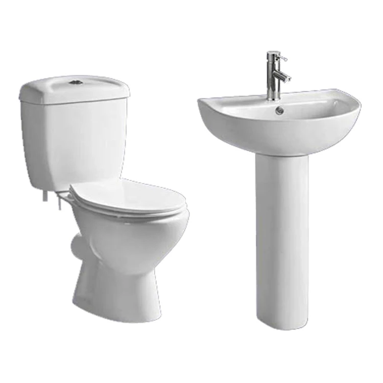 Cheap Price Best Quality Pillar Lavabo Hand Basin Two Piece Toilet Modern Wc Commodes Minimalist Carton Packing Square Bathroom