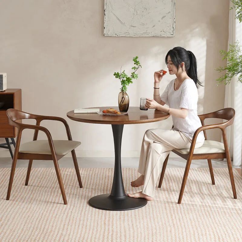 Coffee Table Customize Europe Style  Dining Table Round Metal Wood Home Furniture Cafe Table