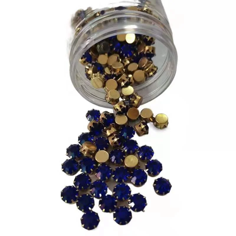 10 мм Лидер продаж, лучшее качество, аксессуары для одежды, кристалл и горный хрусталь, пришивной камень с латунной чашкой