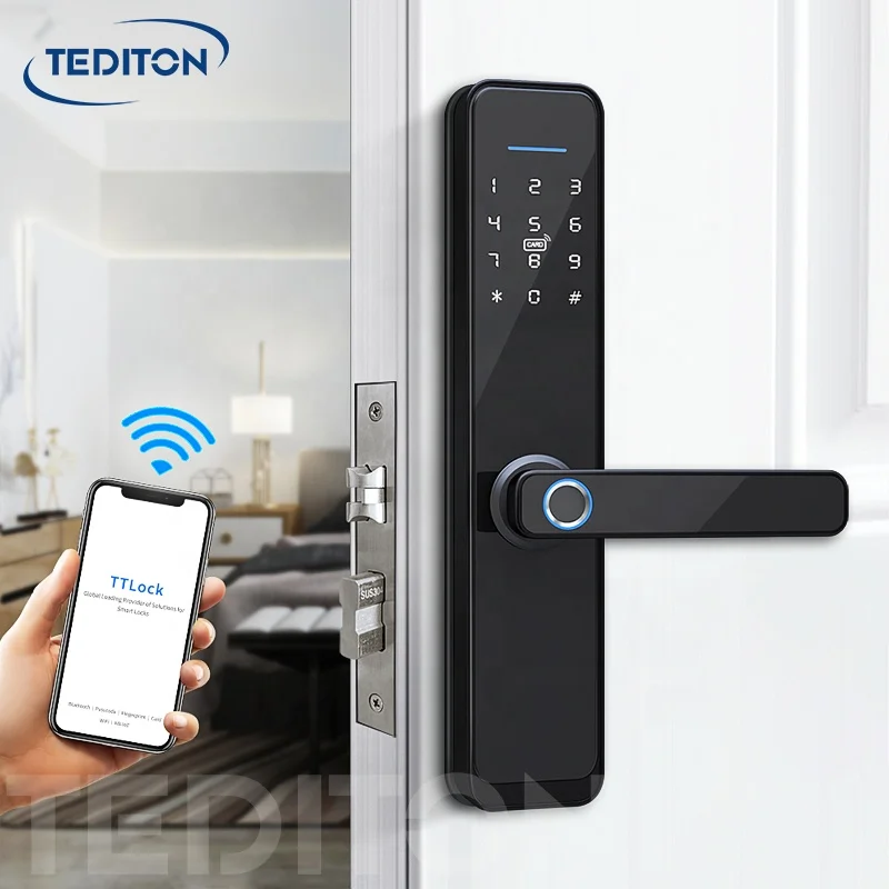 TEDITON smart home tuya smart life locks wifi Biometric Fingerprint Door Lock for hotel Apartment office Building