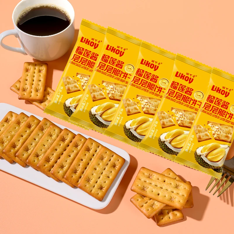 Chinese Snack Durian Paste Crispy Biscuits Thin Cookies 5kg/CTN [T2]