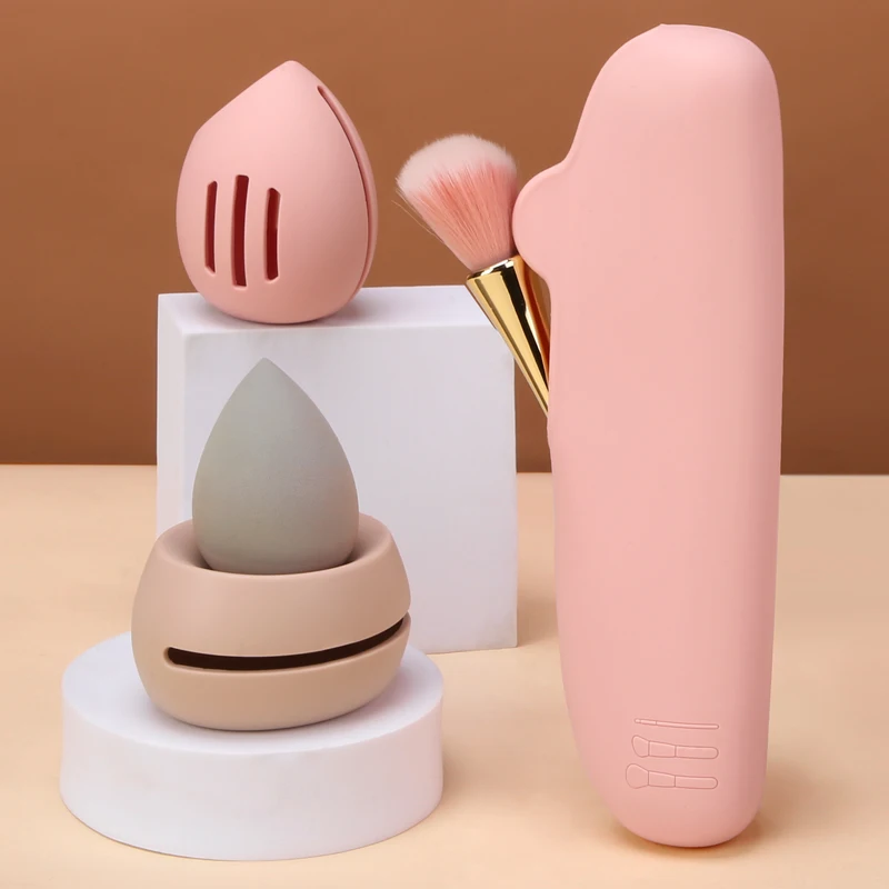 Beauty Egg Packaging Cosmetic Blender Sponge Box Travel Case Silicone Makeup Puff Makeup Sponge Holder