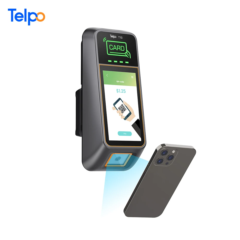 Telpo T10 IK07 IP54 touch screen bus contactless card device pos machine android for metro station