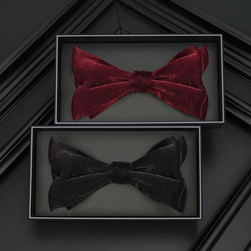 Adjustable Bowknot Classic Butterfly Cravat Adult Double Tie Business Gift Wedding Black Bow Tie