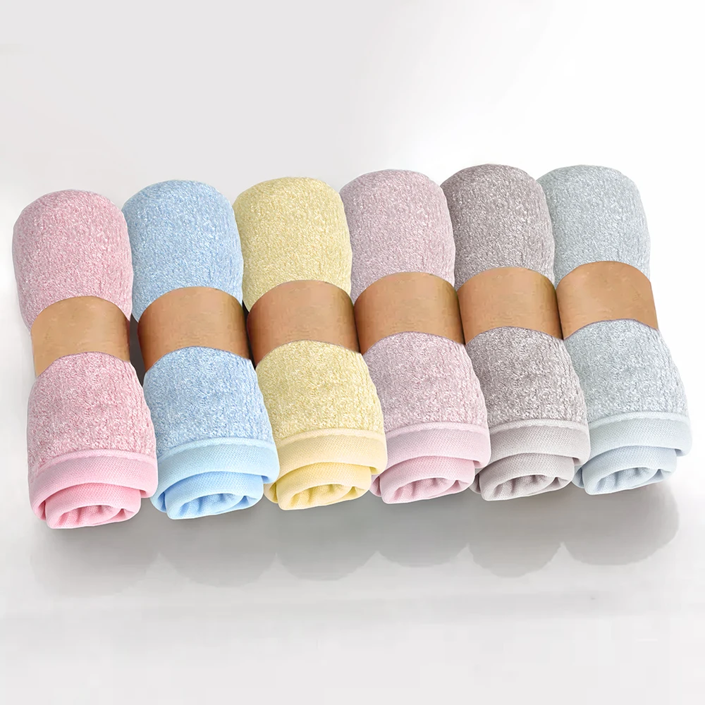 Custom Wholesale Packed Soft Organic Bamboo Washcloths Pack of 6 White 10x10 Inch Baby Washcloth Newborn Bath Face Towel
