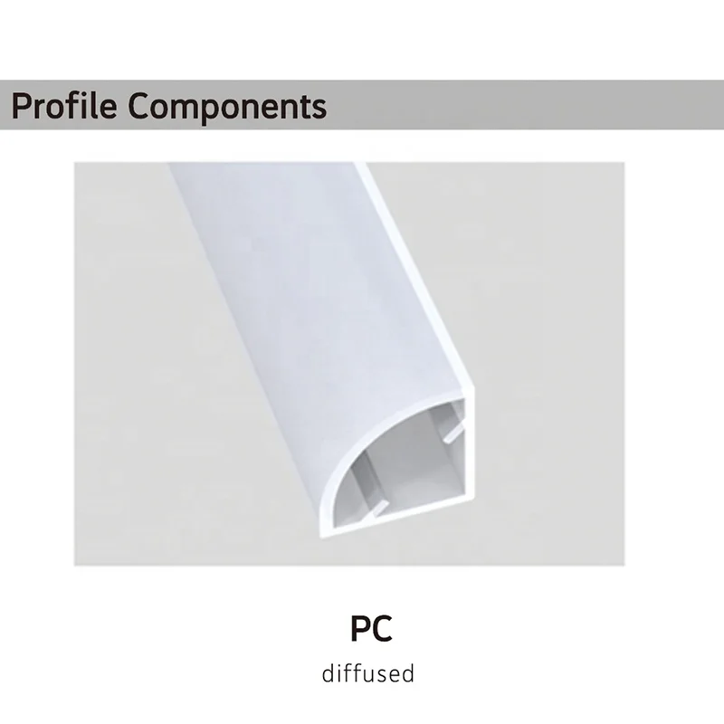 New Product Multiple Colors Black Opal LED Plastic Extrusion Strip Diffuser PC Bar Flexible Channel Lampshade Linear Light Cover