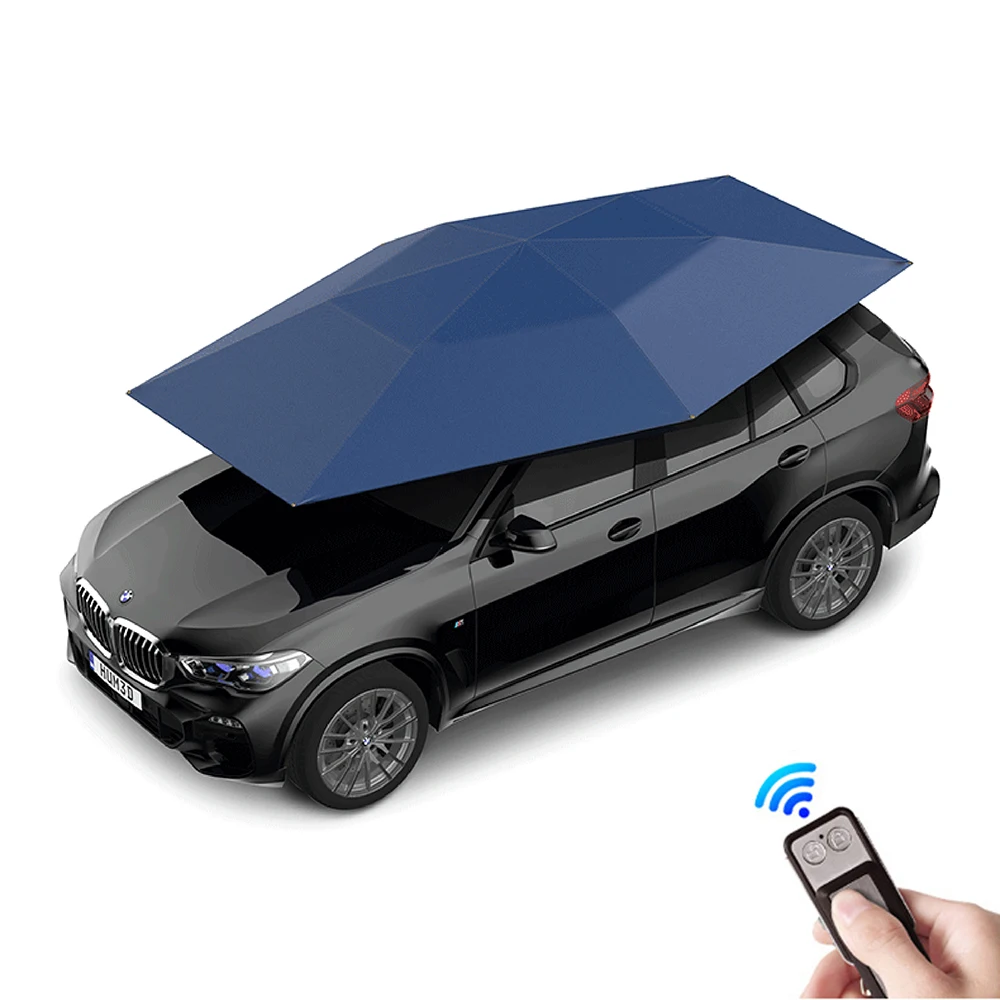 Hot Selling 3.8m Portable Anti-UV Automatic Folding Sun Shade Covering Rooftop Car Cover Car Umbrella