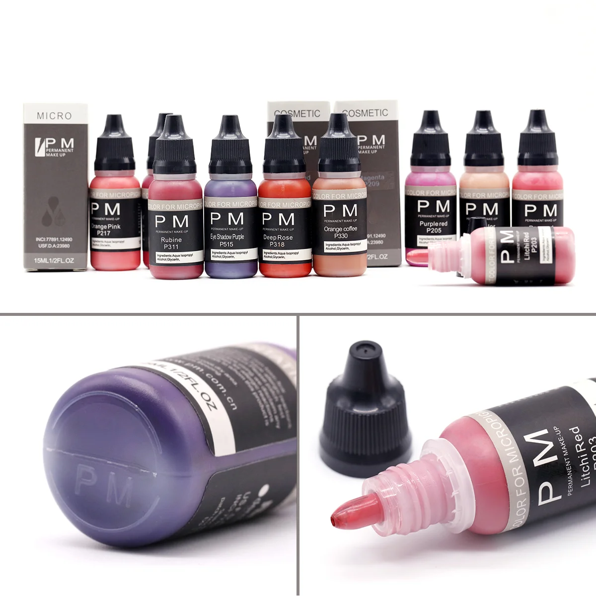 Pmu Microshading Lip Color Organic Ink for Eyebrow Permanent Makeup Pigment