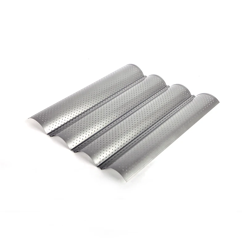 U-shaped mold five-slot four-slot French baking pan non-stick  baguette bread wave baking net