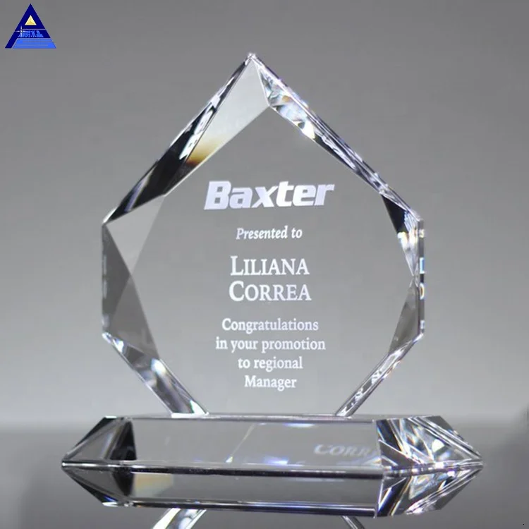 Wholesale Unique Clear Crystal Glass Award Trophy Crystal Plaque
