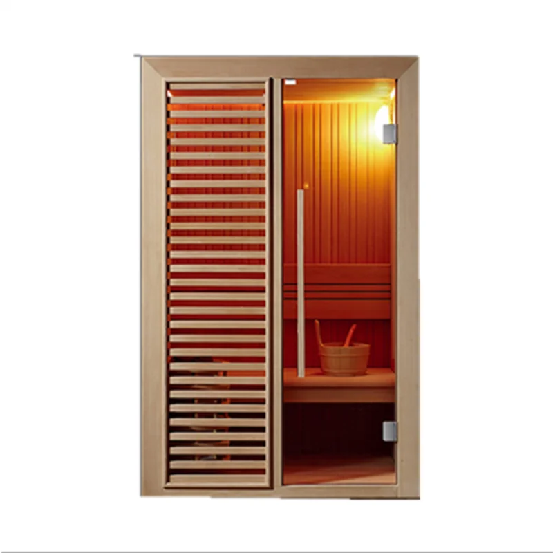 Nordic popular Room Far Infrared Computer Control Panel Wood Modern Solid Sauna Manufacturer Promotional Corner Outdoor Hemlock
