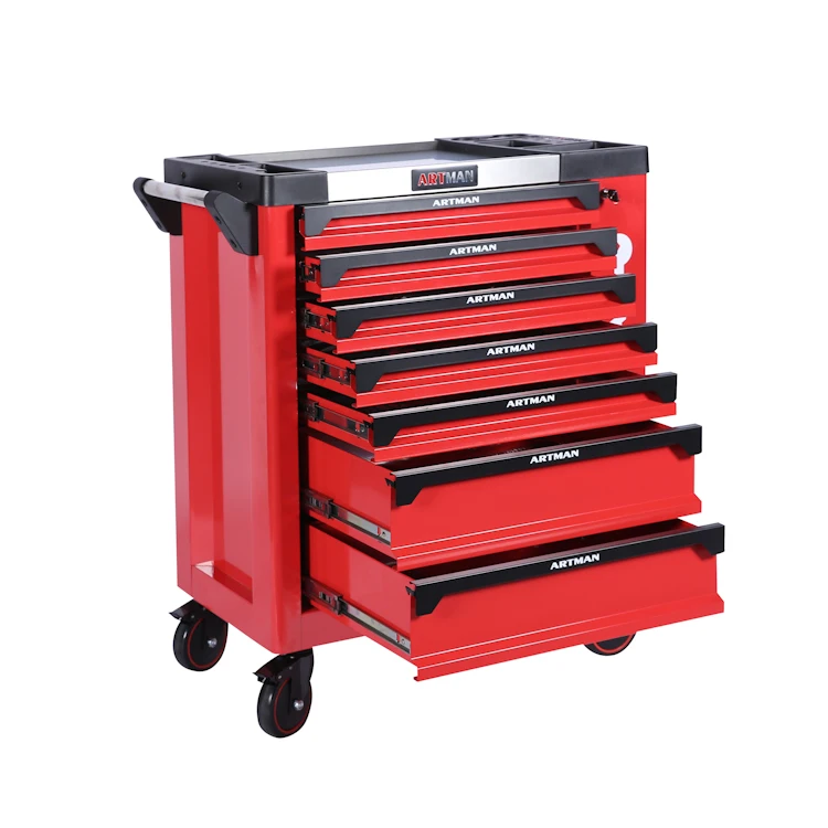 2021 Best Sell 7 drawers tool trolley with drawers and door for Europe Market Kraftwelle