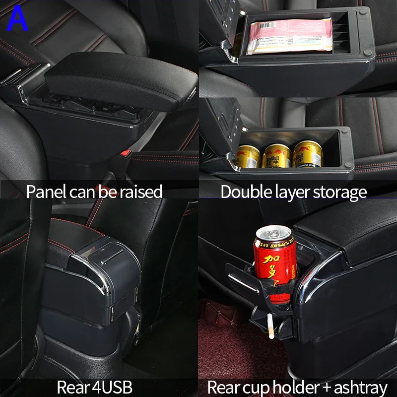 For Chery A13 Very Celer Fulwin Armrest Box Arm Elbow Rest Car Center Console Storage Case Accessories with Cup Holder