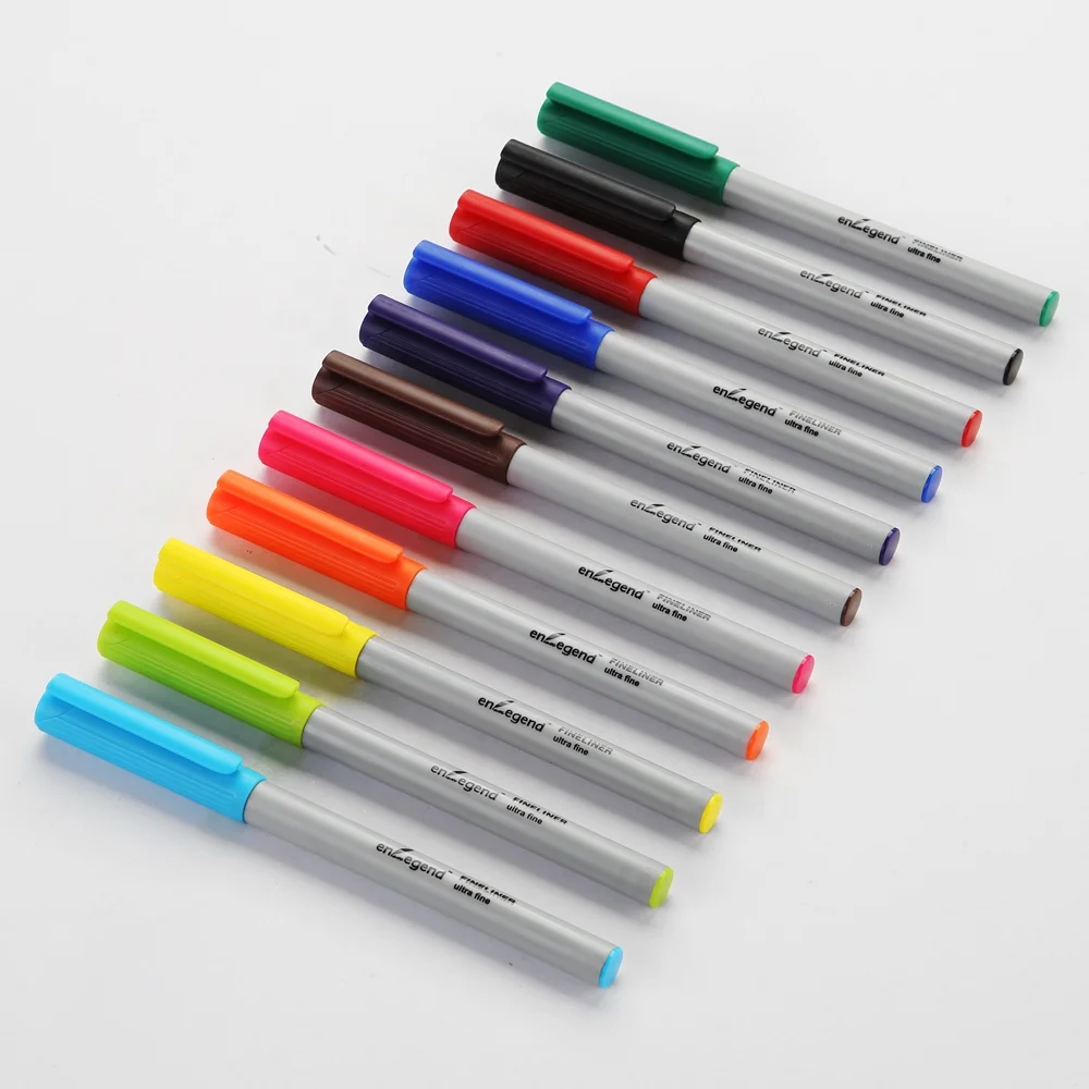  Лидер продаж 2020 года Нетоксичная многоцветная перьевая ручка Fineliner пластиковая с подарочной