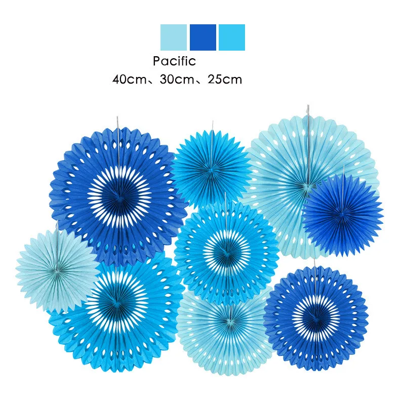 Macaron colorful  Party Hanging Tissue Paper Fans Set Garlands Decoration wall decor wedding birthday party Decoration supplies