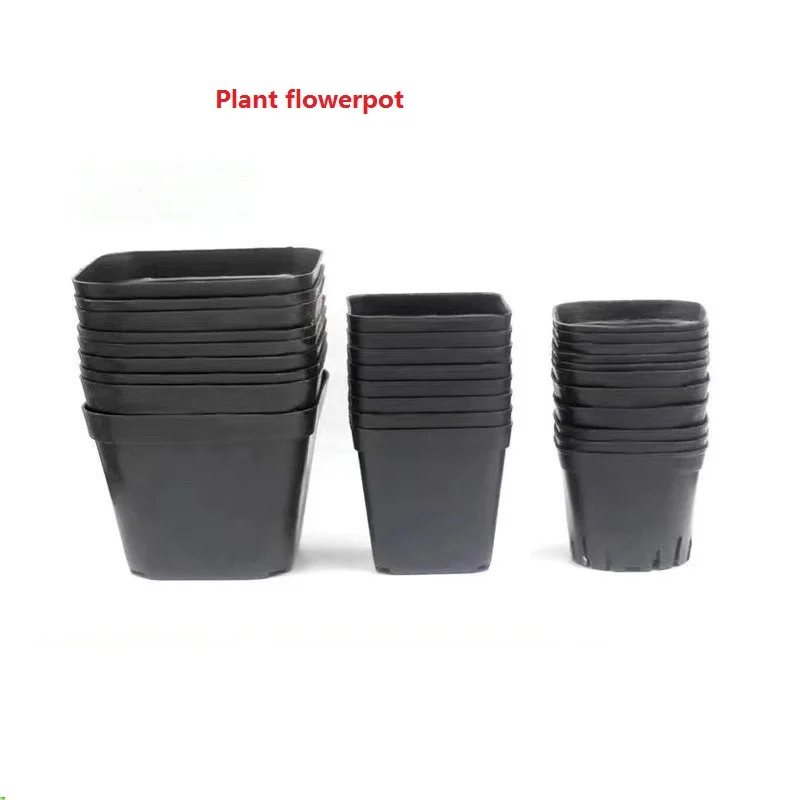 Hot Selling Thickened and Meaty Seedling Pot Small Black Square Black and White Plastic for Seedling and Flower Pot Planting