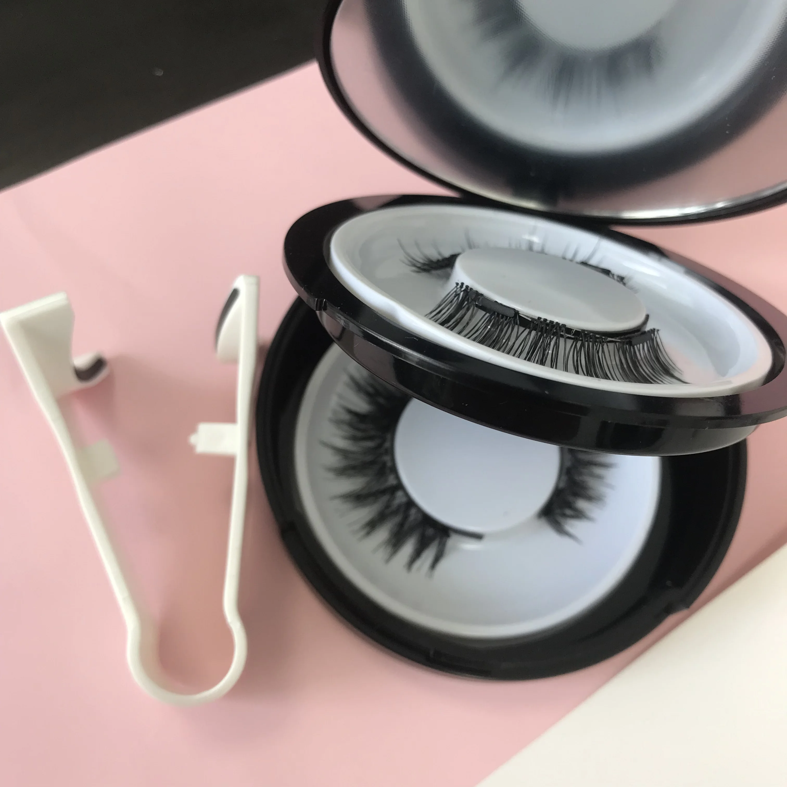 Wholesale customized private label faux mink magnetic lashes with lash curler no glue Quantum 1 2 3 magnets Magnetic Eyelashes