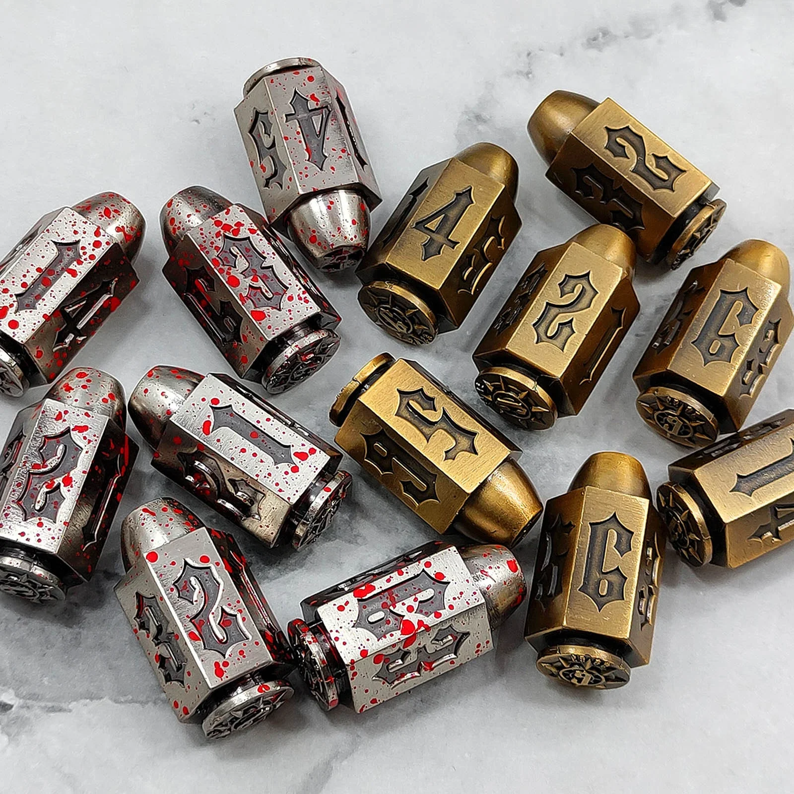 New Wave Wholesale Creative Personality D6 Bullet RPG Metal Dice for DND Games