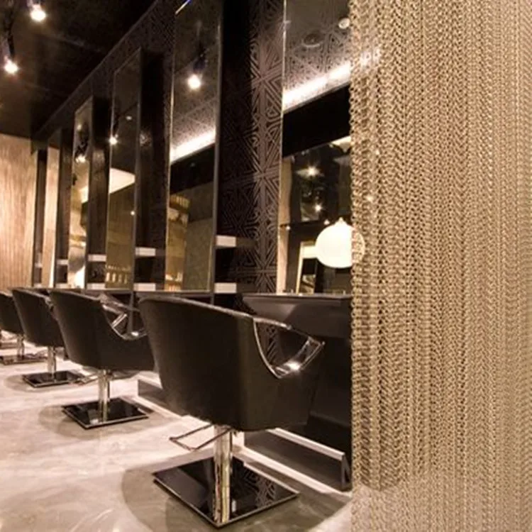 Decorative metal chain curtain for room dividers