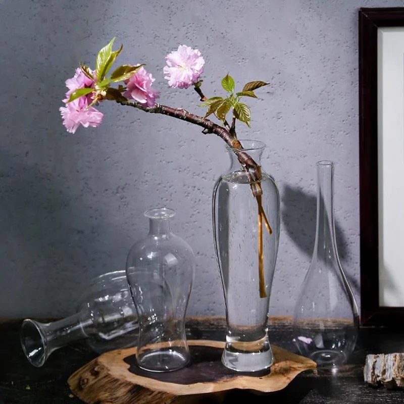 Bud Glass vase nordic for flowers wedding small Flower clear Vases  For modern home  Decoration  cylinder Glass