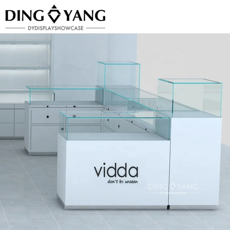 Custom Durable Jewelry Showcase , Fashionable Jewelry Showcase , Installed Led Lights and Enclosed Large Storage With Locks