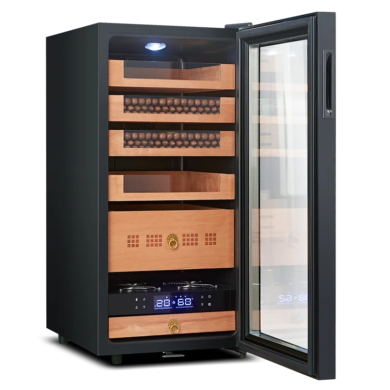 Compressor Tobacco Box Cigar Humidor Adjustable Thermostat Mini Cigar Cases Cedar Wood