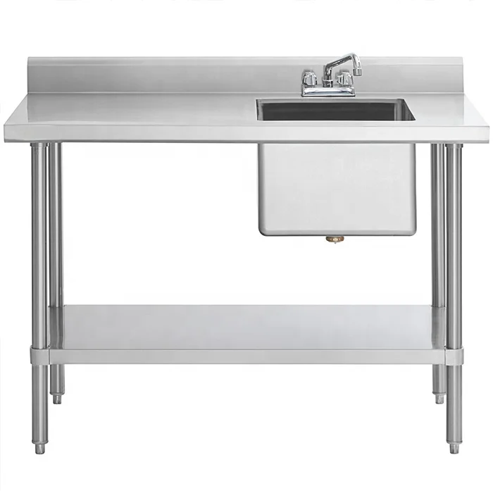 Заводская распродажа, кухонный стол из нержавеющей стали, Рабочий стол для раковины, кухонное оборудование для ресторана
