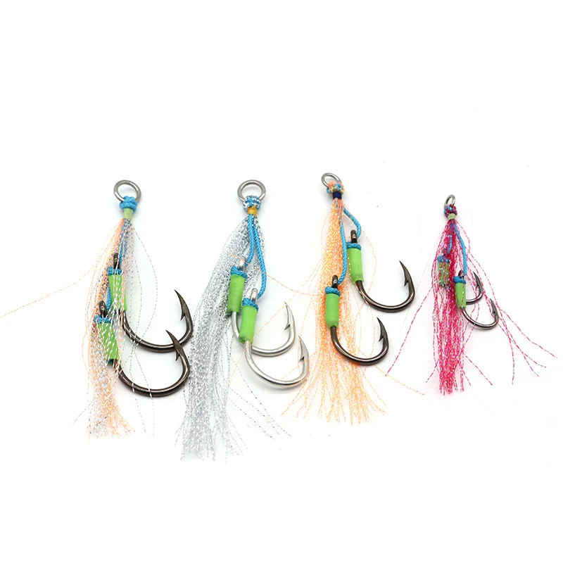 XINAAH033 PE Line Solid Ring Jigging Spoon Fish hook Metal Jig Hook